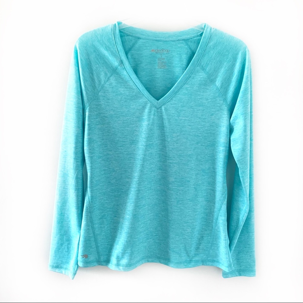 Ideology Turquoise V-neck Long Sleeve Workout Top